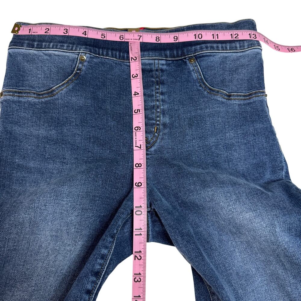 Women's Spanx Distressed Denim Ankle Skinny Raw Hem Stretch Pull On Legging sz M - Picture 8 of 9